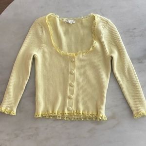 For Love and Lemons yellow sweater top